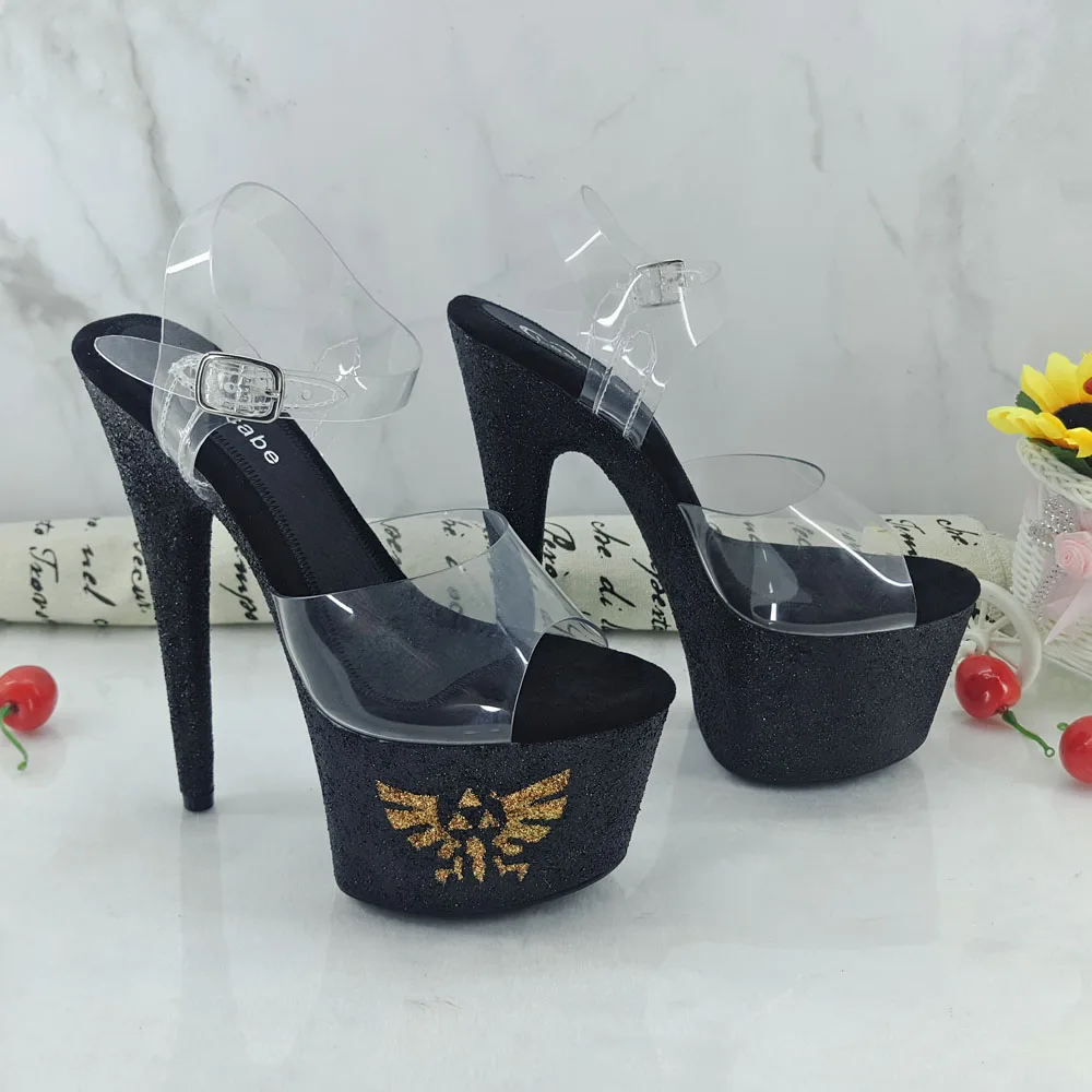 Leecabe 17CM/7Inch Women's Platform Sandals  party High Heels Shoes Pole Dancing Shoes