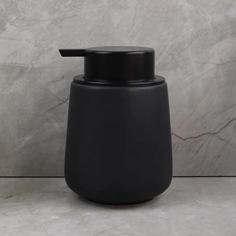 bathroom accessories set black soap dispenser ceramic toothbrush cup hand sanitizer shampoo bottle black shower liquid bottle free global shipping