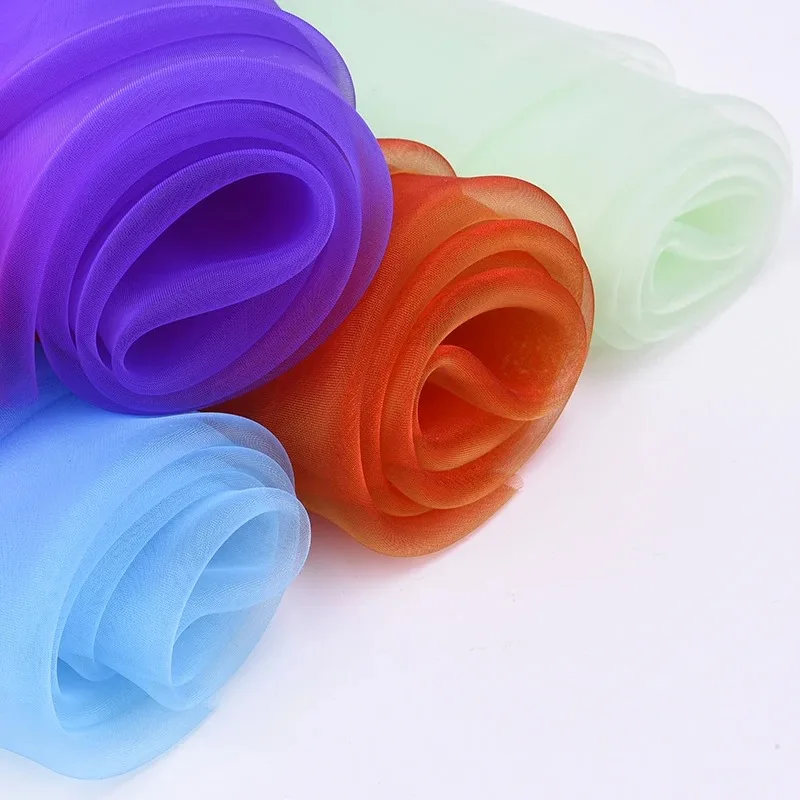 6 метров ткань из органзы с вышивкой прозрачная свадебная одежда шелковая