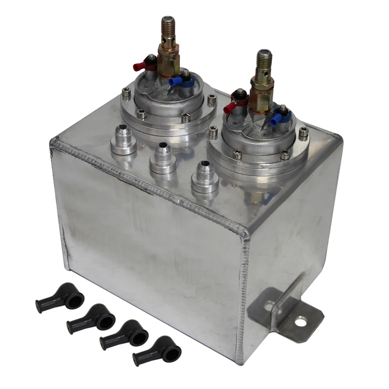 

Полированный алюминий, 3 л, высокопоточный топливный резервуар для скачков напряжения + 2 внешних топливных насоса 044