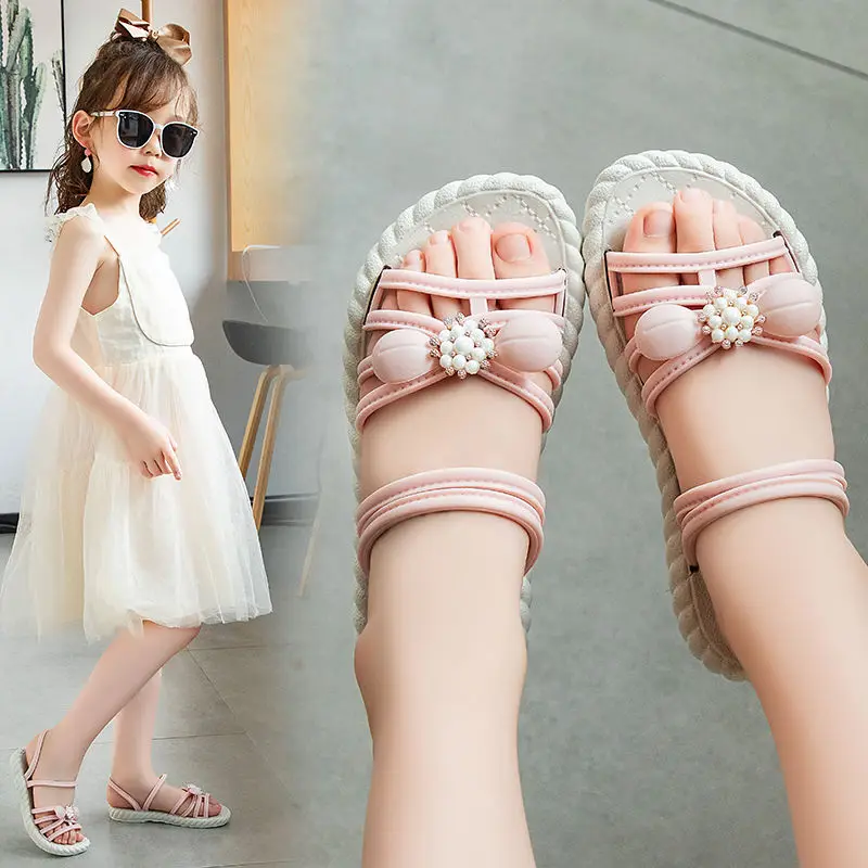 

Summer Baby Sandals Girls' Bow 2022 Non Slip Childrens Princess Children's Shoes Beach Shoes Toddler Girl Shoes