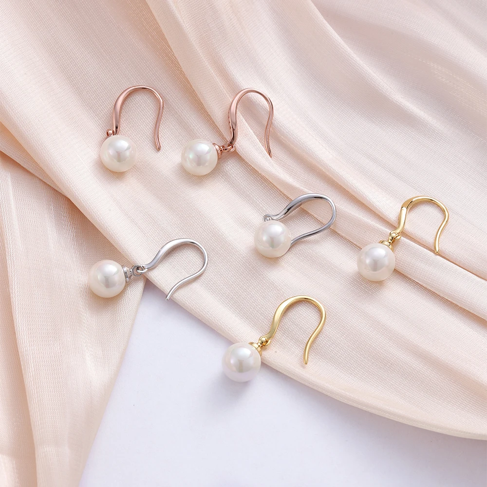 Фото Daisini 8 мм жемчужные ювелирные изделия серьги-капли для женщин тренд 2025 18-каратное золото с кристаллами Сваровски модный роскошный дизайнер №3