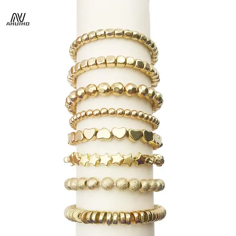 100 шт. золотые бусины-разделители круглые бусины звезда сердце разделительные CCB