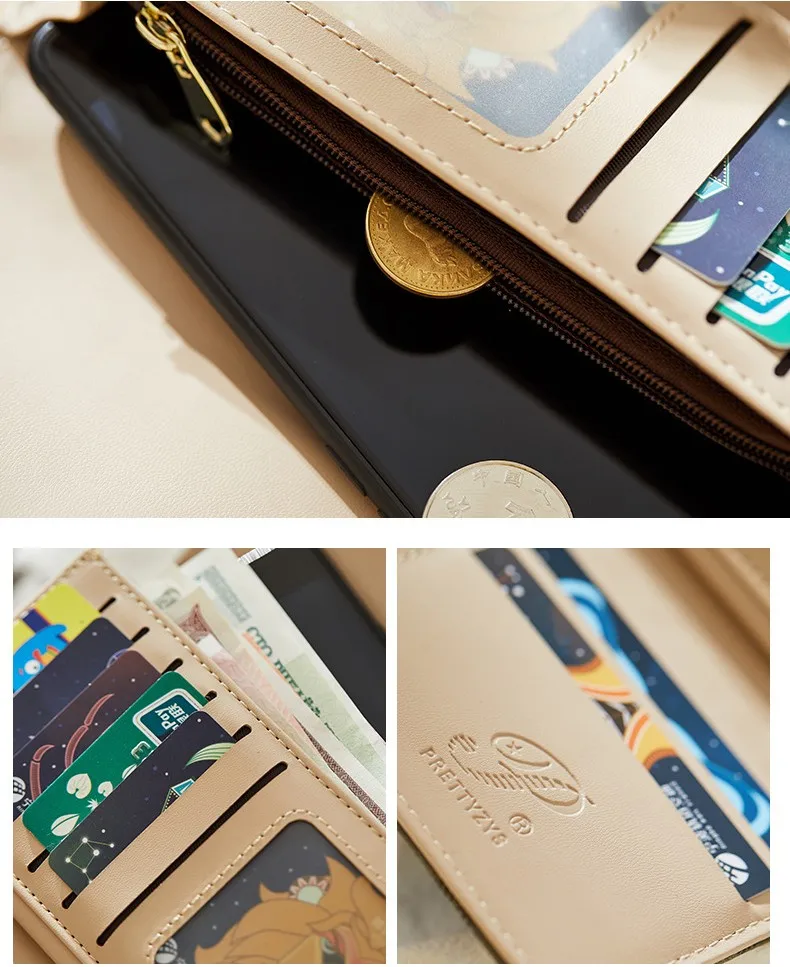 Female New Long Wallet PU Leather Multi-card Holder Large Capality Coin Purse Multifunction Necessary Package Cover Type Pocket