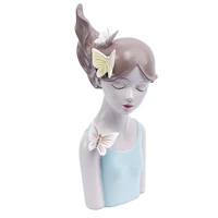 resin statue butterfly girl with pigtails nordic abstract ornaments for figurines interior sculpture room home decor