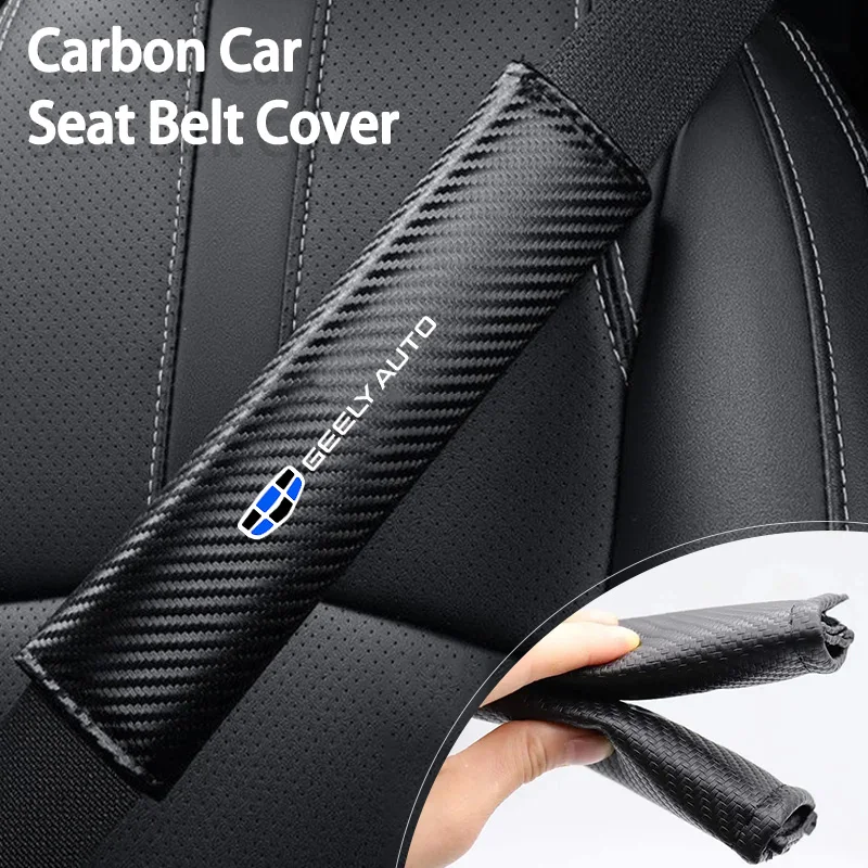 

Carbon Car Seat Shoulder Strap Pad Cover For Geely Coolray Emgrand X6 X7 EC7 Atlas Boyue GC6 Parts LC EC8 Atlas CK2 CK3 GT GC9