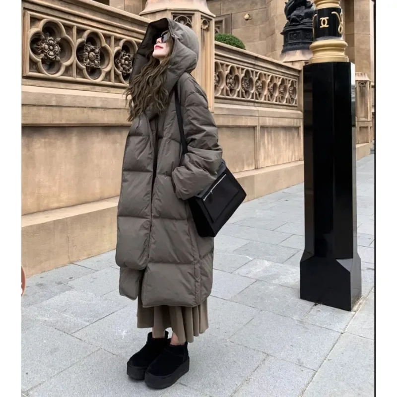 Зимний теплый подвесной шарф без возврата длинное стеганое пальто парки толстое