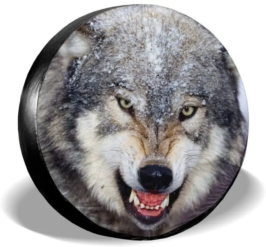 

Foruidea Cool Wolf Spare Tire Cover Waterproof Dust-Proof UV Sun Wheel Tire Cover Fit for Jeep,Trailer, RV, SUV and