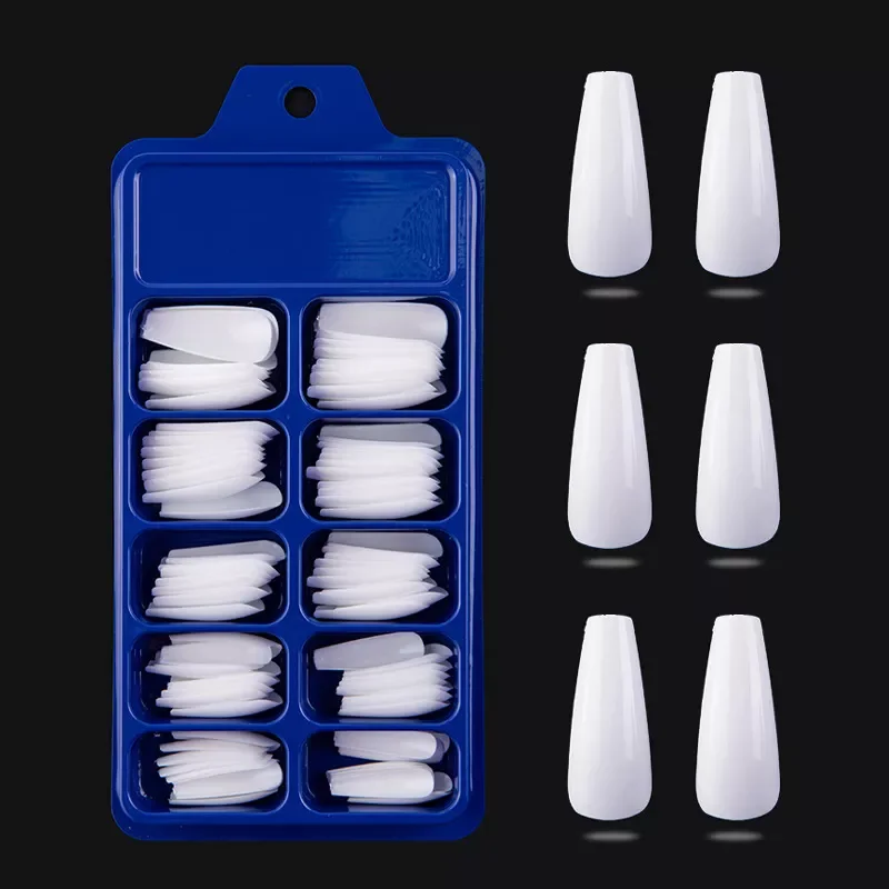 

Fake Nails Long Half French Acrylic Nail Tips Fake Finger Polish Extension Tips Manicuring Tools Set