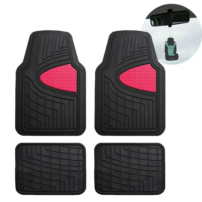 

Heavy Duty Rubber Floor Mats (4 Piece Set) with Bonus Air Freshener