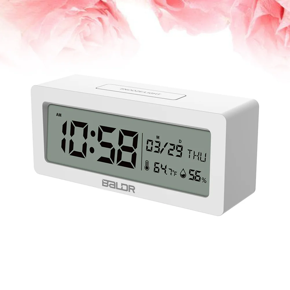 

LCD Battery Powered Large Screen Display Digital Alarm Clock Battery Included(White)