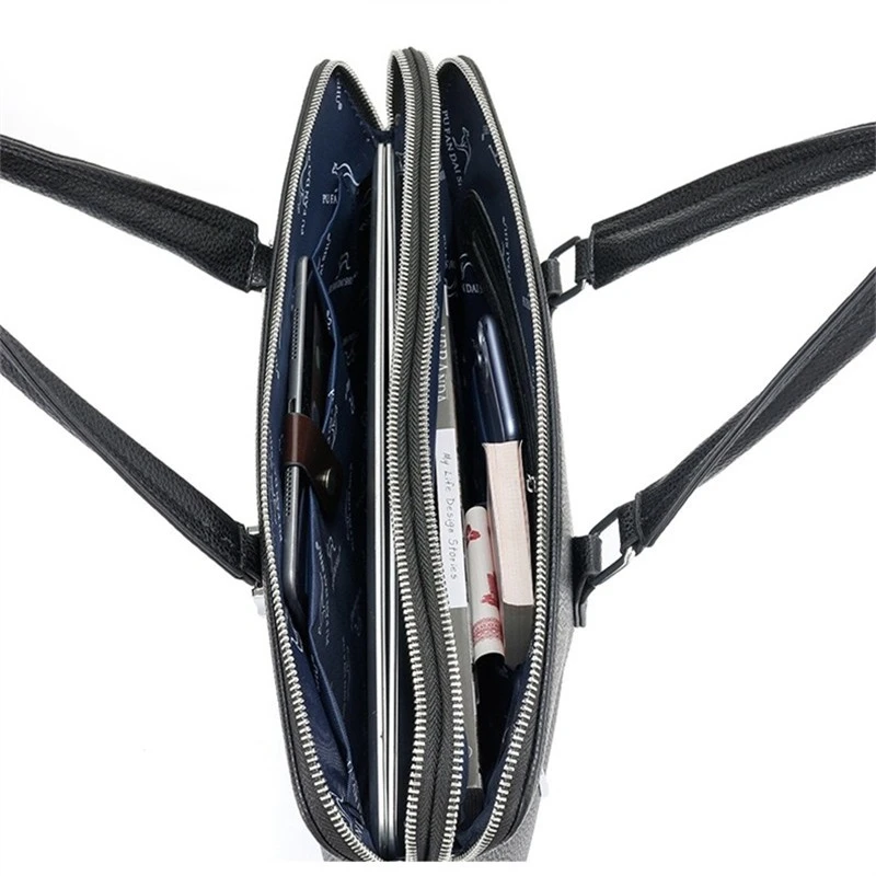 Men' Business Briefcase Large Capacity Genuine Leather Cowhide Handbag Classic Shoulder Messenger  bag High Quality Notebook Bag