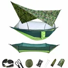 Портативный двойной гамак для кемпинга с москитной сеткой и накидкой от дождя, легкий комплект для пеших прогулок, путешествий, полный комплект