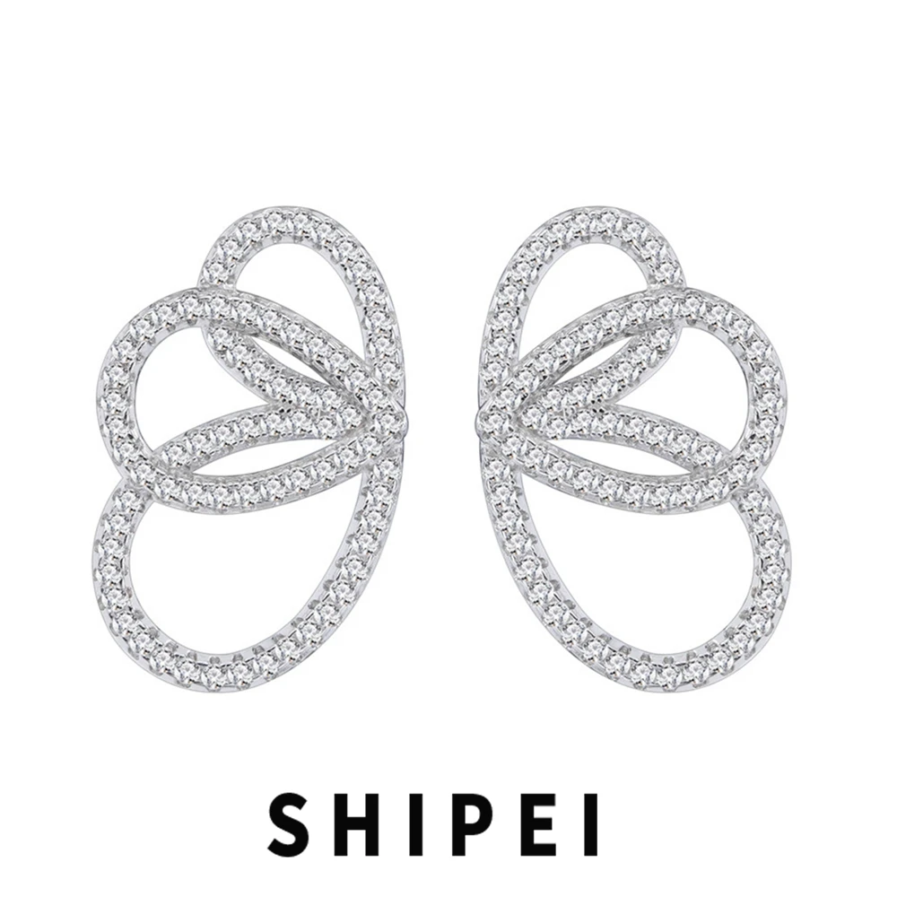 

Серьги-гвоздики SHIPEI из серебра 925 пробы с покрытием из 18-каратного золота, драгоценные камни, Белый сапфир, крылья бабочки, оптовая продажа