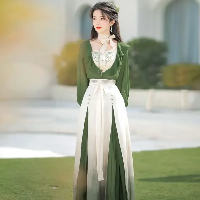 Улучшенное китайское современное праздничное платье феи для женщин осень 2024