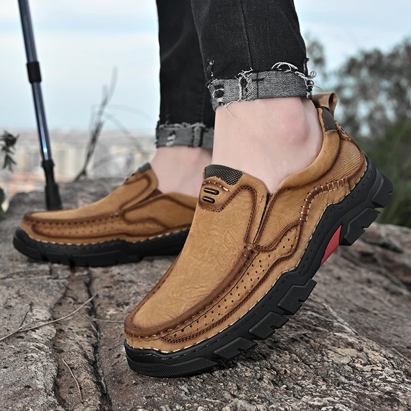 

Men's shoes low-top outdoor men's large head casual shoes non-slip wear-resistant sports hiking work shoes Vintage Tooling Shoes