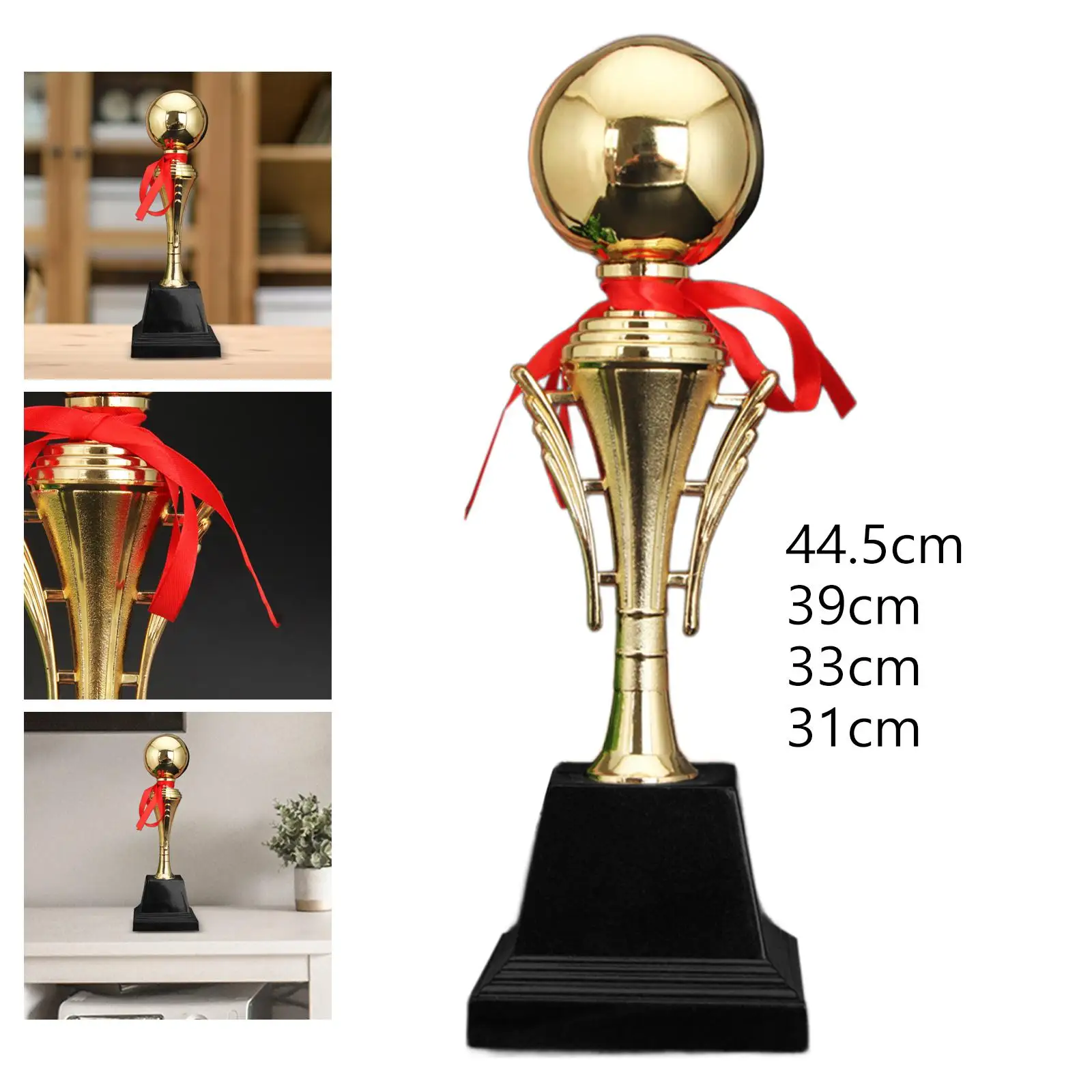 Сферический трофей в виде золотого шара для соревнований по футболу подарки