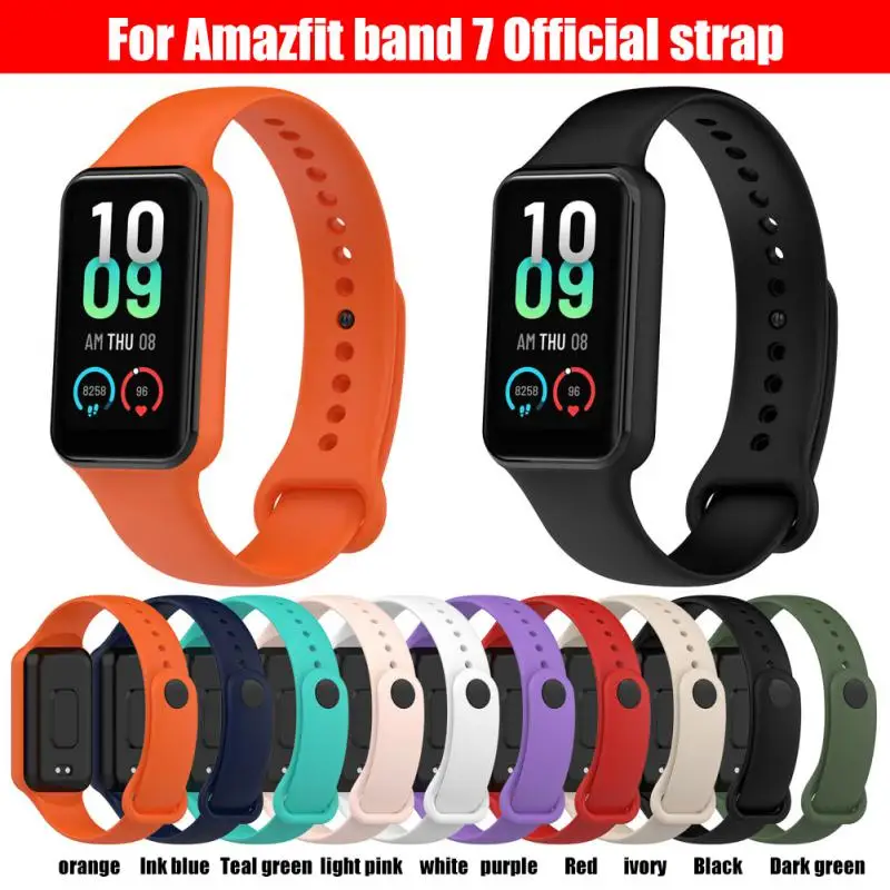 

Silicone Watchband For Amazfit Band 7 Official Sports Soft Replacement Smart Watch Wristband Men Women Strap For Amazfit Band7