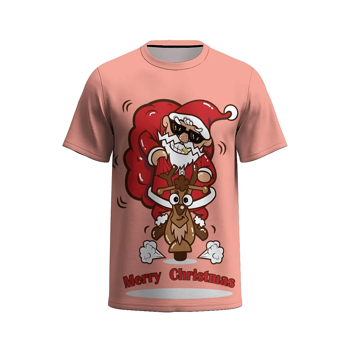 Новая мужская Рождественская футболка liaseo с 3D принтом Санта и снеговик необычная