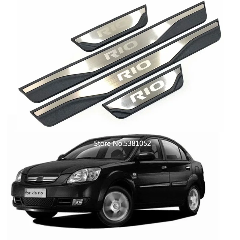 

Stainless Steel Door Sill Scuff Plate Threshold Protector For Kia Rio4 Rio 4 RIO4 X-LINE 2022 2018 2017 2013 Accessories