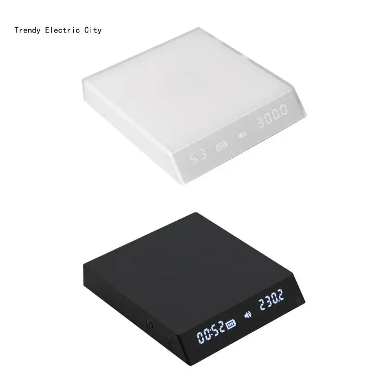 

R9CD черные зеркальные кофейные весы, весы для эспрессо, цифровые весы, функция измерения расхода, таймер, ЖК-дисплей, кухонные