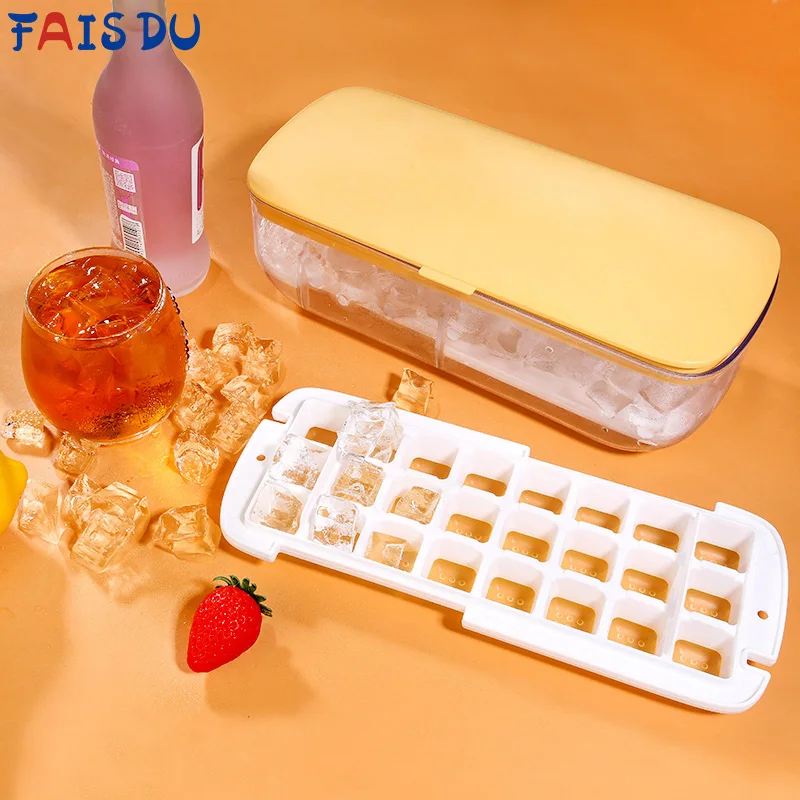 

Fais Du Двухслойные стеклянные лотки для кубиков льда Многоразовые силиконовые формочки для кубиков льда со съемными крышками Аксессуары для ...