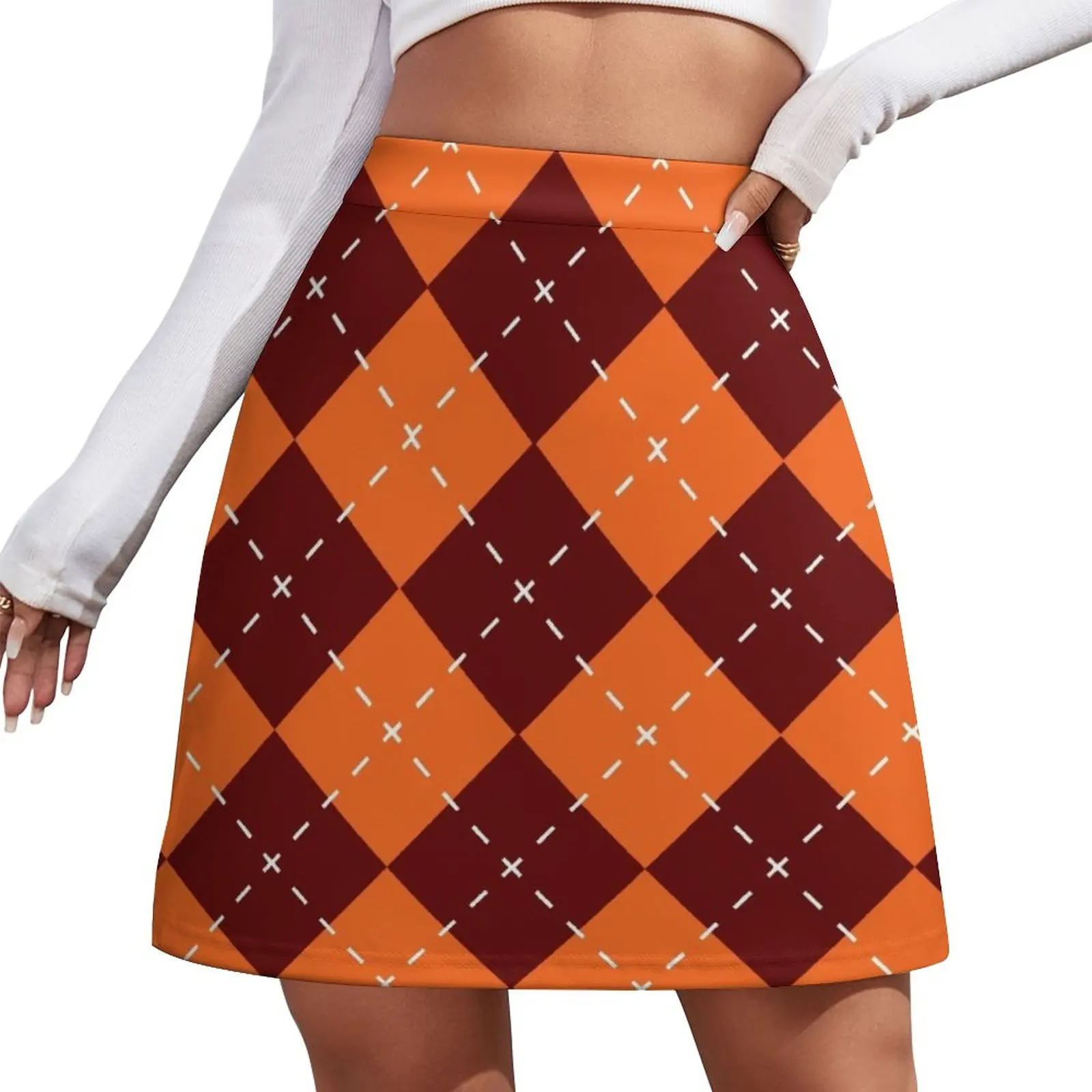 Мини-юбка Blacksburg с рисунком ромбиками женская одежда кавайная