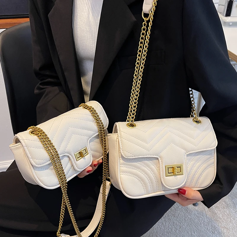 

Designer Women Pu Leather Chain Shoulder Bag High Quality Ladies Small Handbags Messenger Bag Luxury Crossbody Bags for Women