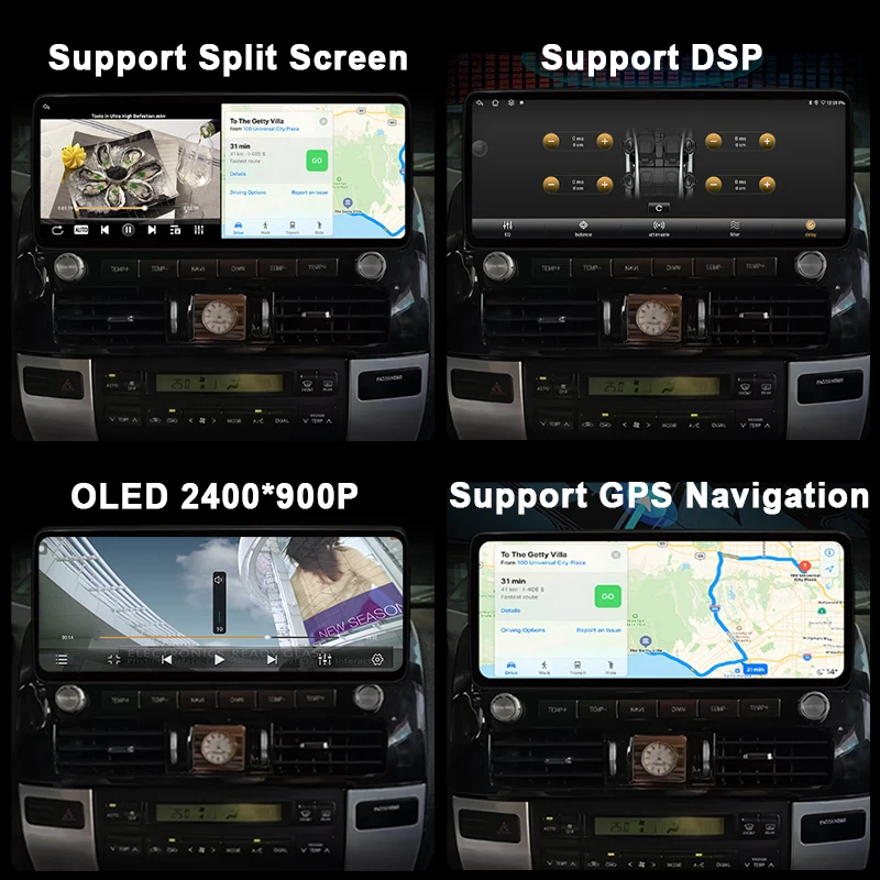 Фото Автомобильное радио с Wi-Fi 4G для Toyota RAV4 2007-2012, беспроводной Carplay, Android 16, мультимедийный проигрыватель, HDMI, DSP, 48EQ №4