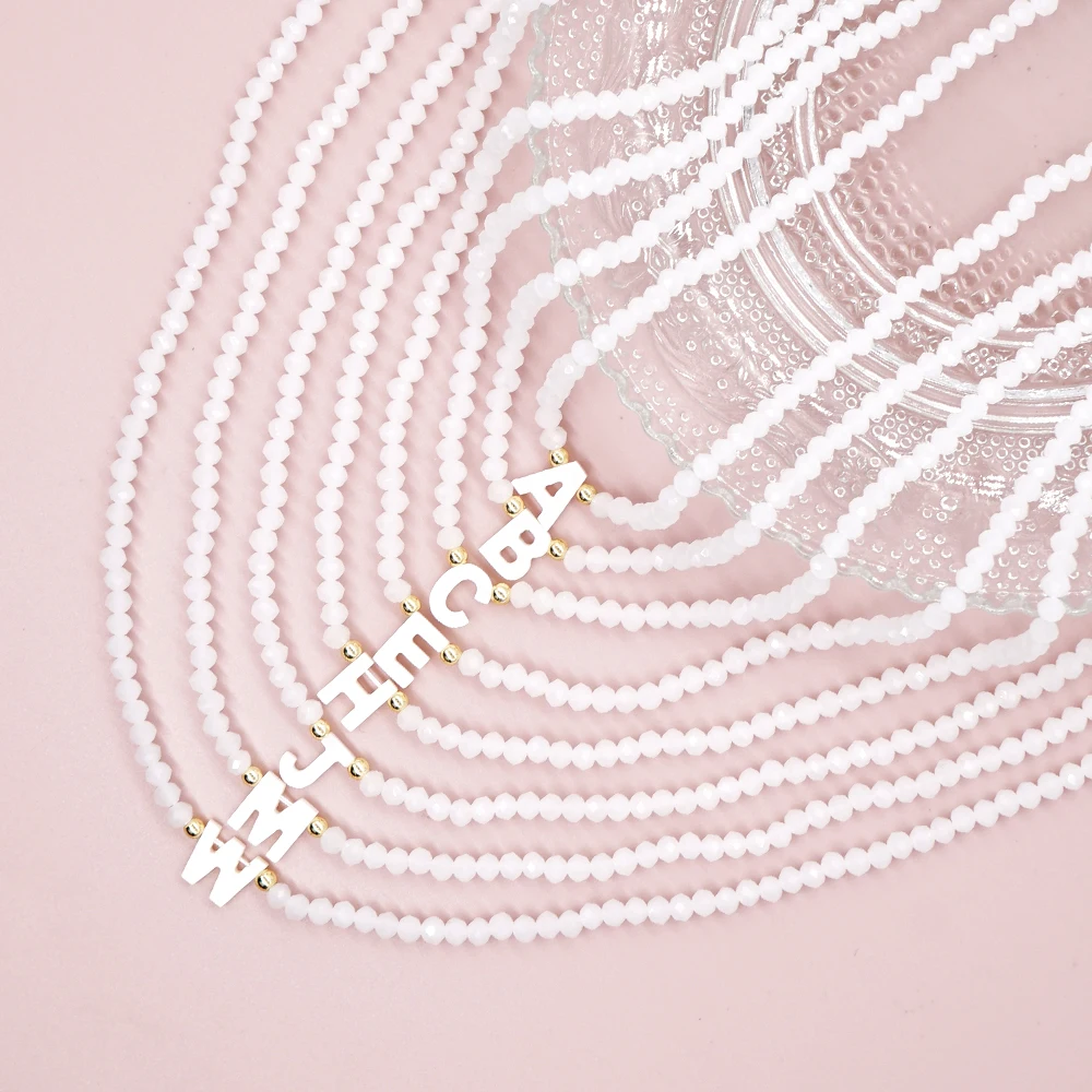 Go2Boho ожерелье из бисера с кристаллами под заказ искусственные знаки 26 букв сделай