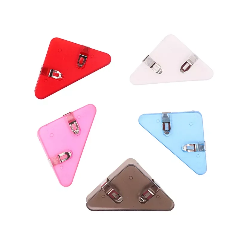 

5pcs Color Corner Clips Set Triangle Transparent Page Holder Index Clamp Clip For About 40 Sheets Stationery Office School