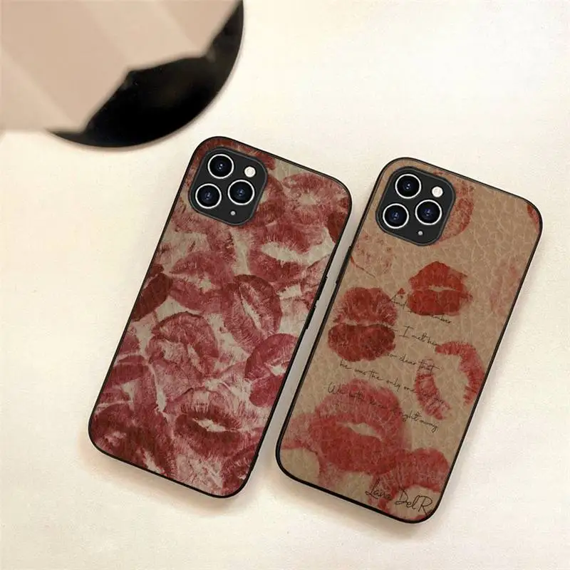 

Sexy Girl Red Lips Phone Case For Iphone 7 8 Plus X Xr Xs 11 12 13 Se2020 Mini 14 Pro Max TPU+Leather Fundas