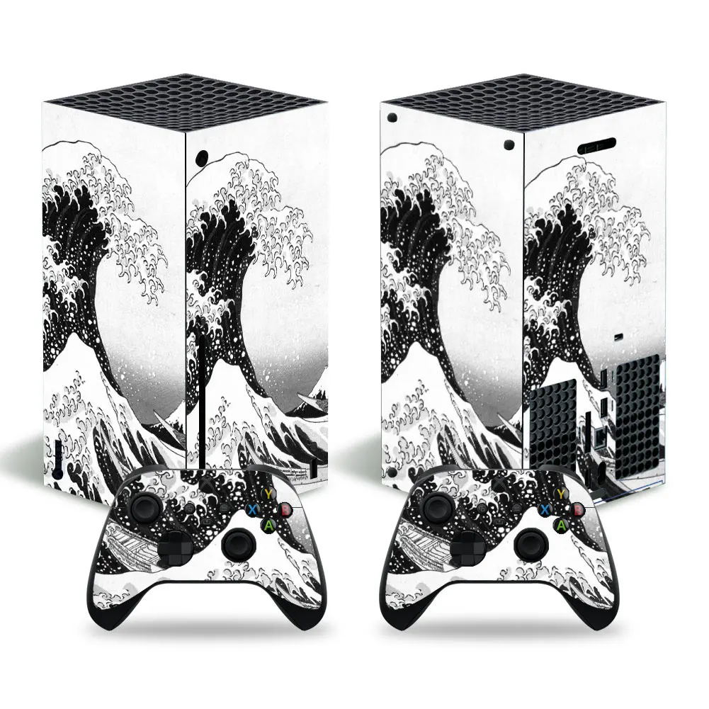 

Sea Wave Style Skin Sticker Decal Cover for Xbox Series X Console and 2 Controllers Xbox Series X Skin Sticker Viny