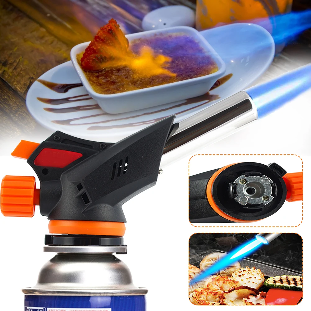 

Invertible Butane Torch Gas Flamethrower Adjustable Flame Automatic Ignition Gas Burner Grilling BBQ Camping Portable Tools