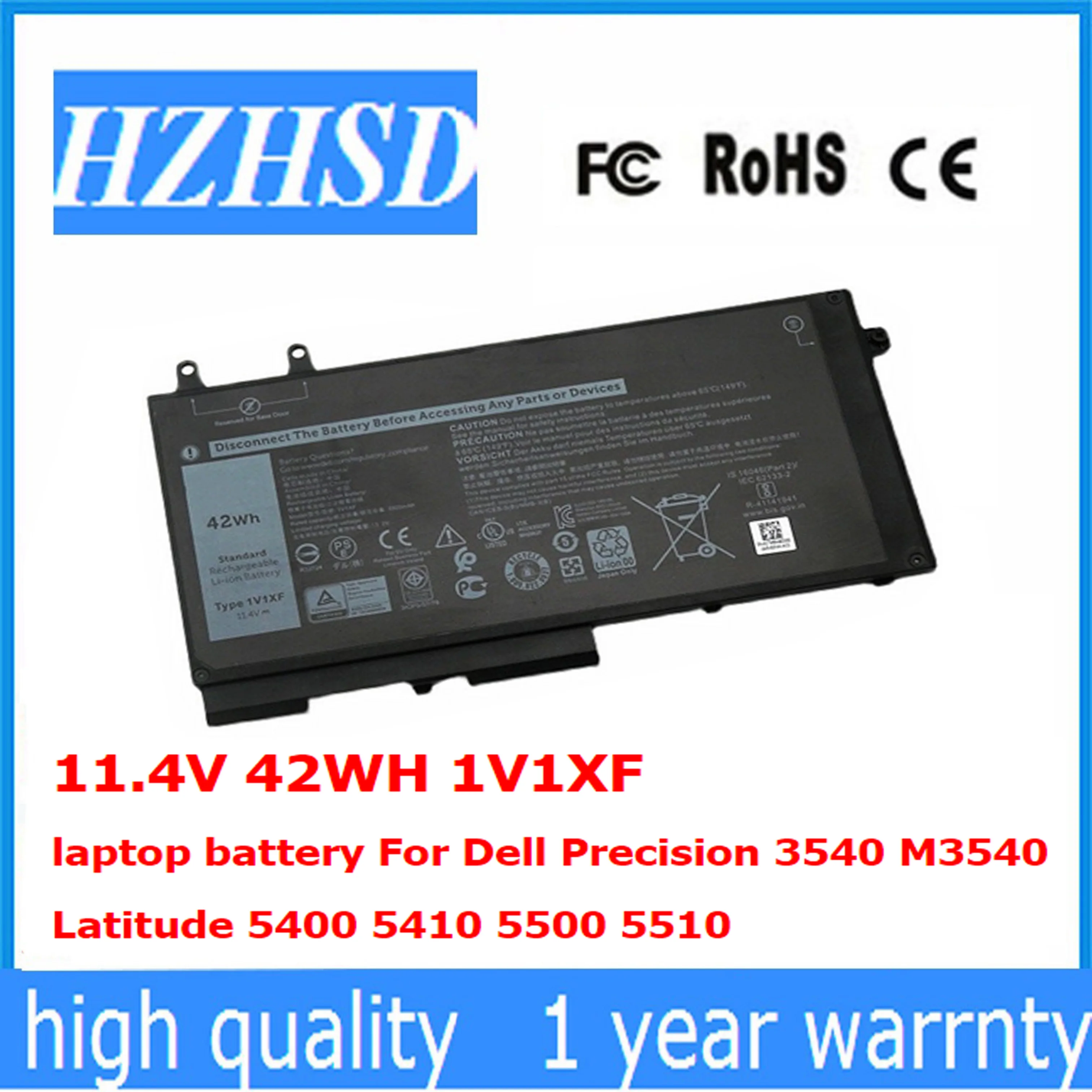 

11.4V 42WH 1V1XF laptop battery For Dell Precision 3540 M3540 Latitude 5400 5410 5500 5510