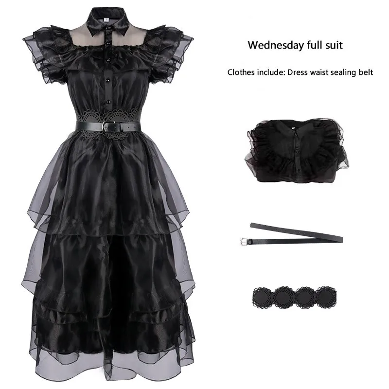 Черное платье для взрослых с женской юбкой на Хэллоуин