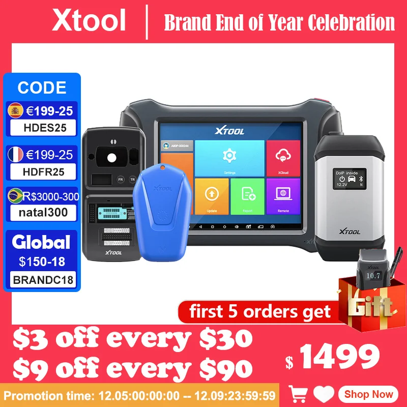 

Автомобильный диагностический сканер XTOOL A80 pro Master с KC501 KS01 OBD2, VCI J2534