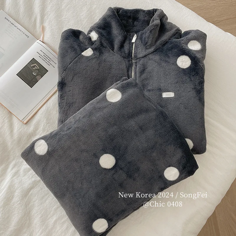 Женский пижамный комплект DIDUQIPAO зимой из полиэстера