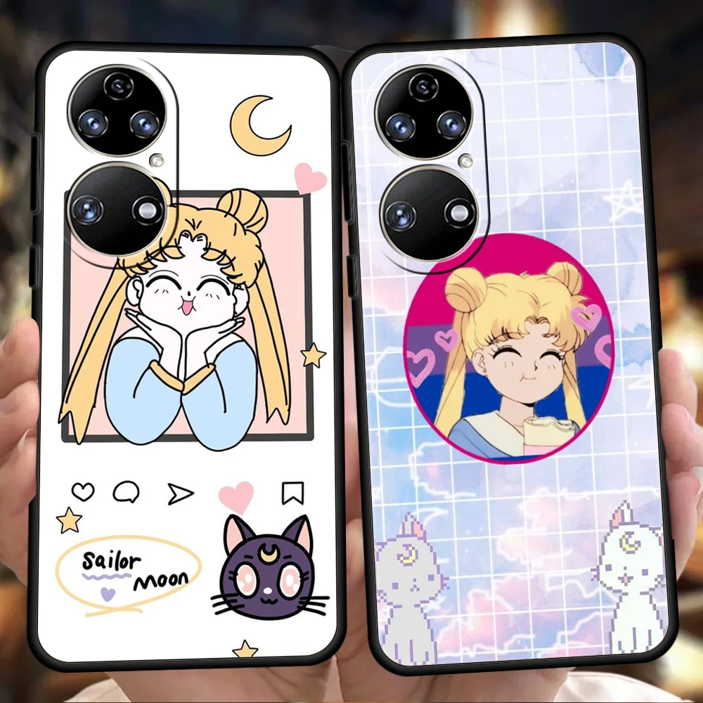 

Sailor Moon Phone Case for Huawei P20 P30 P50 Pro P20 P30 P40 Lite Y6 Y7 Y9 Y7A Y6P Y9S 2019 P Smart Z 2021 Soft Cover Funda Bag