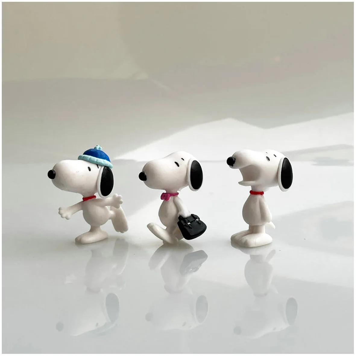 Экшн-фигурка маленькая белая собака Снупи мультяшное украшение модель кукла