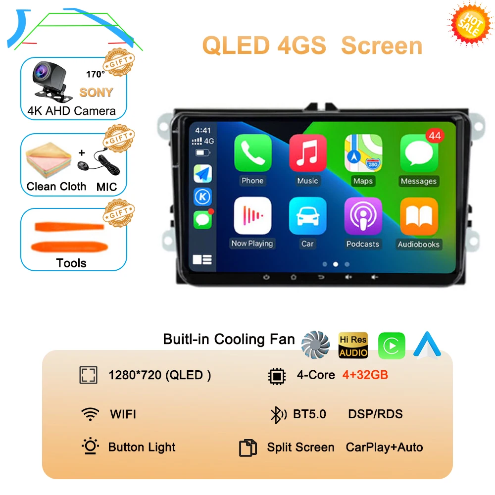 

9-дюймовый автомобильный радиоприемник Android 15 для VW/Volkswagen/Golf/Polo/Tiguan/Passat/B7/B6/Seat/Leon/Skoda/Octavia GPS-навигатор Мультимедийный Playe