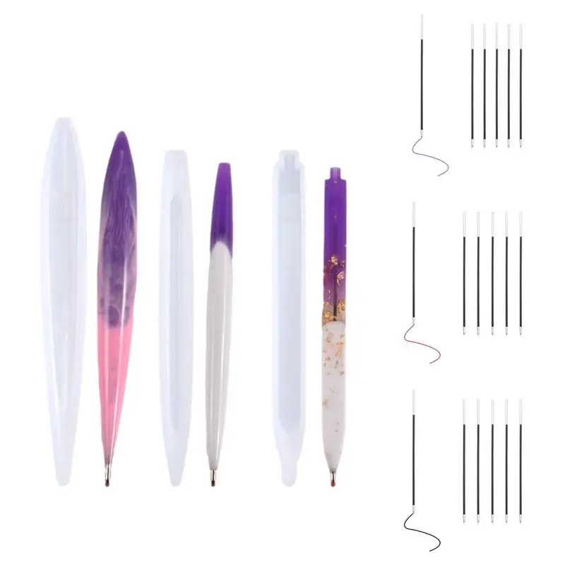 

Pen Resin Mold Irregular Crystal Pen Resin Mold Handmade Silicone Mold For DIY Ballpoint Pen Creative Resin Casting Craft Tool