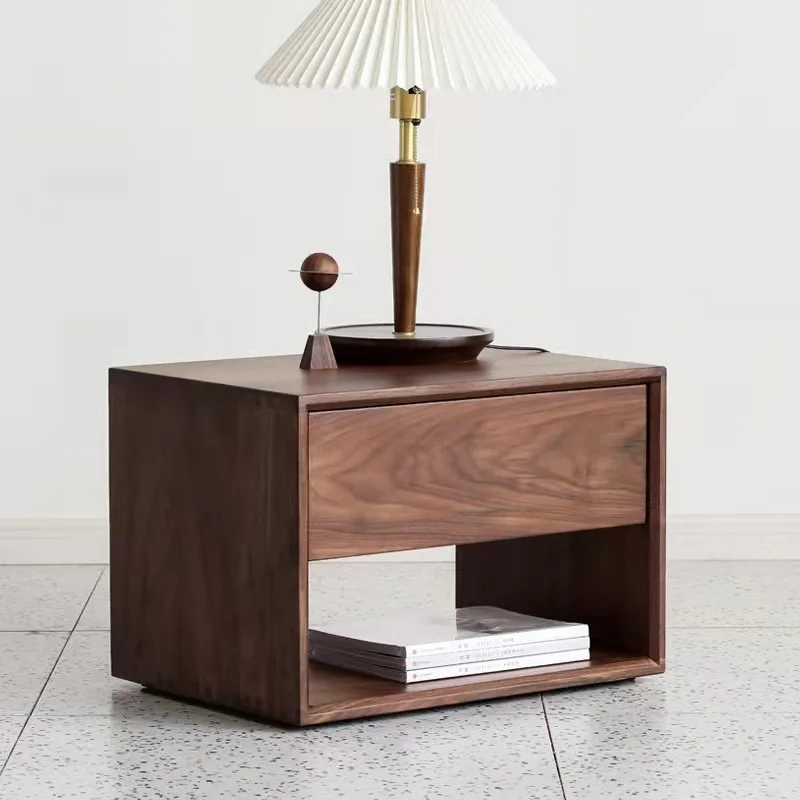 

Modern Minimalist Solid Wood Nightstands Small Apartment Bedroom Furniture Home Mini Locker Light Luxury Creative Bedside Table