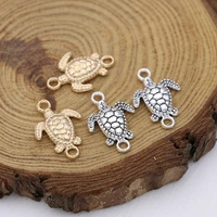 10ps gold plated turtle tortoise charm connectors for jewelry making bracelet findings accessories diy craft