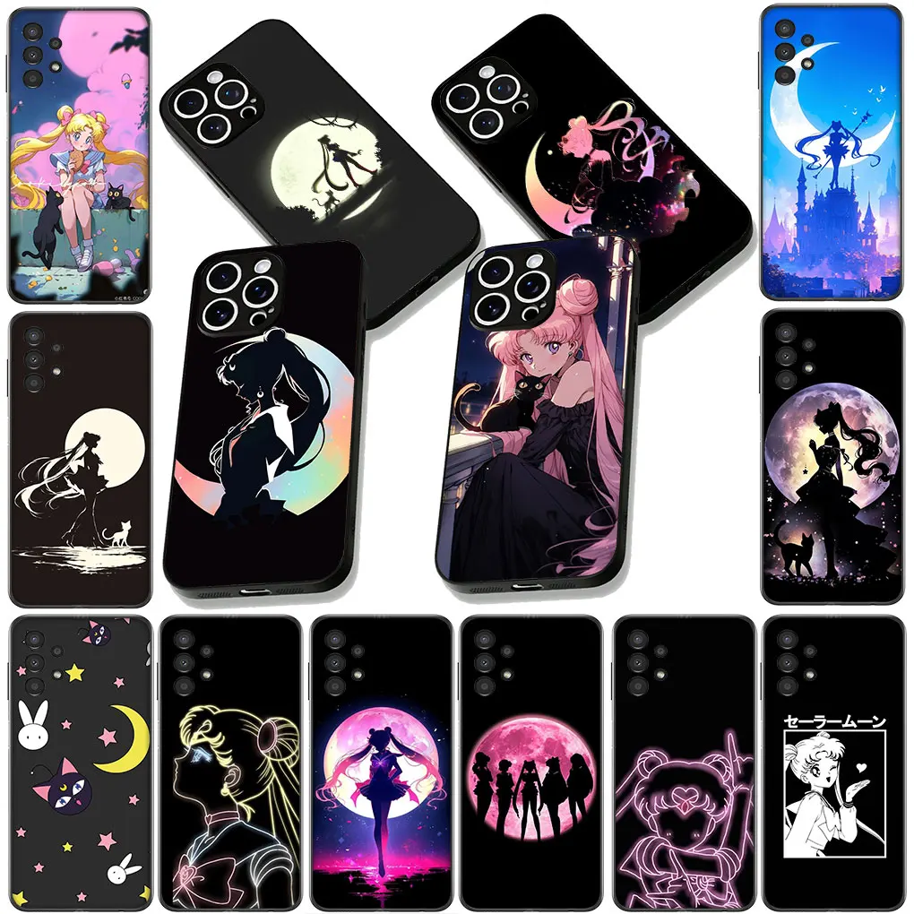 Фото Мягкий чехол для Samsung Galaxy S25 S24 S23 FE Plus Ultra S7 Edge A16 A15 5G S25+ с принтом Lovely S-Sailors Poster Moon №1