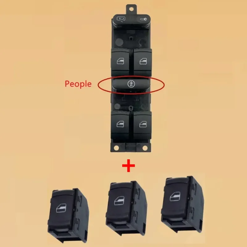 

Кнопка включения управления стеклоподъемником, красная 9-контактная для Volkswagen Bora Jetta VW Golf MK4 Passat B5 Seat Leon Toledo 1J 4959857 3BD 959857