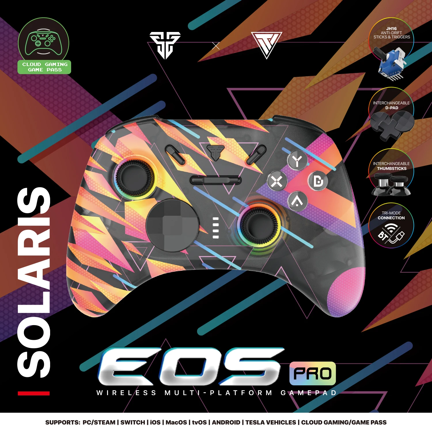 Фото Беспроводной геймпад FANTECH EOS PRO WGP15, Джойстики с эффектом Холла и триггеры, быстросъемный замок для FPS, проводной геймпад для ПК №1