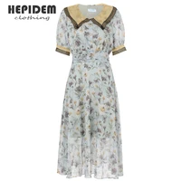 hepidem clothing runway fashion autumn party dress womens sexy lace v neck embroidery vintage polka dot mesh long dress 69950