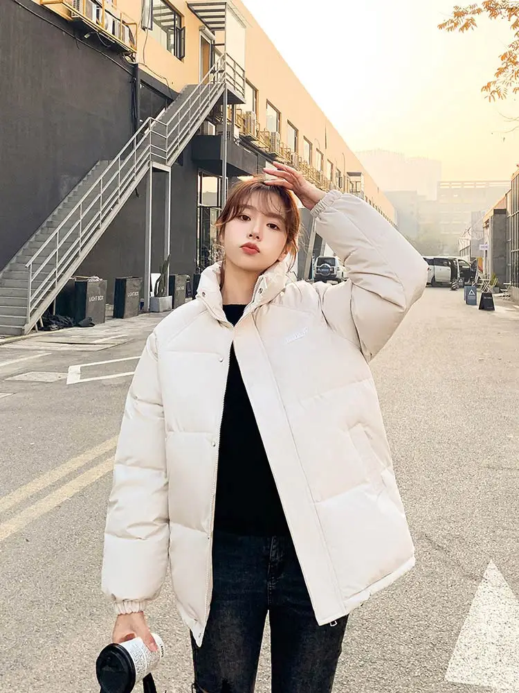 Vielleicht 2022 Cotton Padded Jacket New Stand Collar Down Winter Jacket Women Thick Warm Parkas Female Winter Coat Outerwear