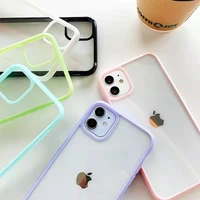 fashionable color frame mobile phone case for iphone 12 11 13pro max mini x xr xs 7 8 plus se 2020 acrylic hard back cover